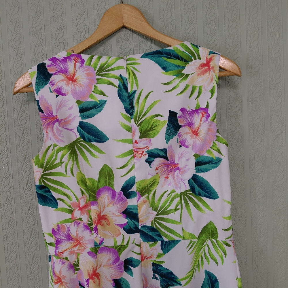 DRESSBARN Floral Sleeveless Dress tropical Paradise Flowy - Picture 7 of 7